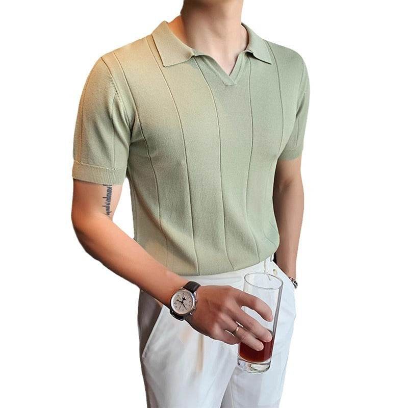 Ice Silk Short Sleeve T-shirt for Men - Loose Fit, Soft Polyester Style - Buy Center