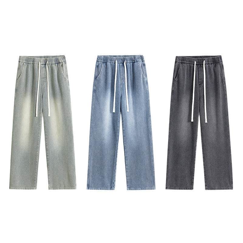 Buycenter Loose Drawstring Trousers - Vintage Blue, Mud Yellow, Gray - Buy Center