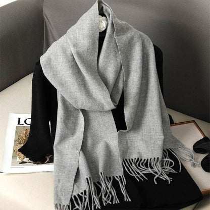 Solid Color Cashmere-like Scarf for Women - Warm, Quick-Drying Shawl - Buy Center