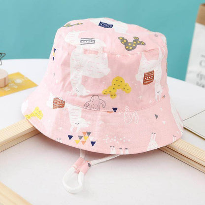 Buycenter Baby Sunshade Fisherman Hat - Flat Top, Pink & Blue Alpaca - Buy Center