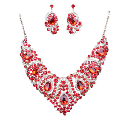 Colorful Bridal Necklace & Earring Set - Geometric Gemstone Jewelry 2025 - Buy Center