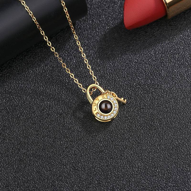 Buycenter Versatile Lock Necklace - Stylish Korean Geometric Design - Buy Center