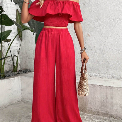 Elegant Two-Piece Set - 100% Polyester for Spring/Summer Style - Buy Center