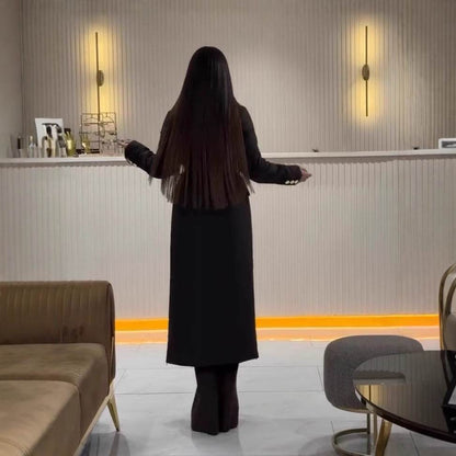 Women's Long Cotton Jacket - Chic Lace-Up Collar for Stylish Comfort - Buy Center