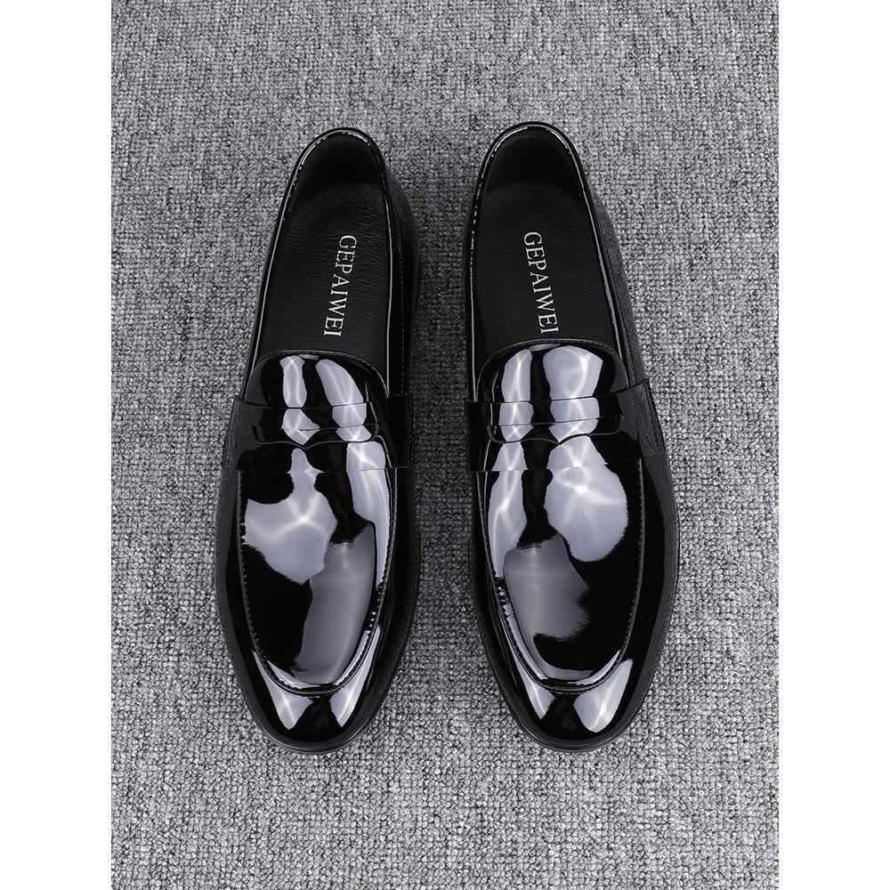 Glossy Slip-On Leather Formal Shoes - Stylish & Breathable Casual Footwear - Buy Center