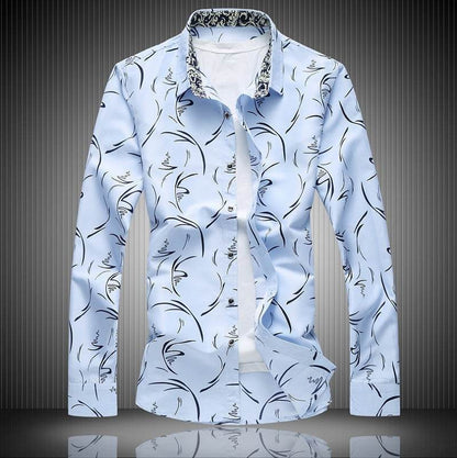 Buycenter Plus Size Floral Long-Sleeved Casual Shirt - Urban Style - Buy Center