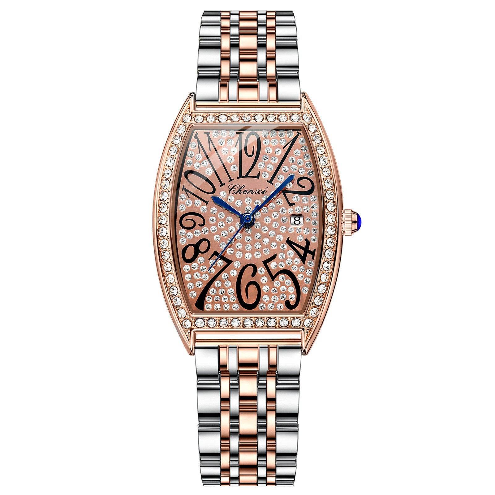 Women's Casual Sports Watch - Solid Steel Band & Blue Hand Design - Buy Center