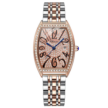 Women's Casual Sports Watch - Solid Steel Band & Blue Hand Design - Buy Center