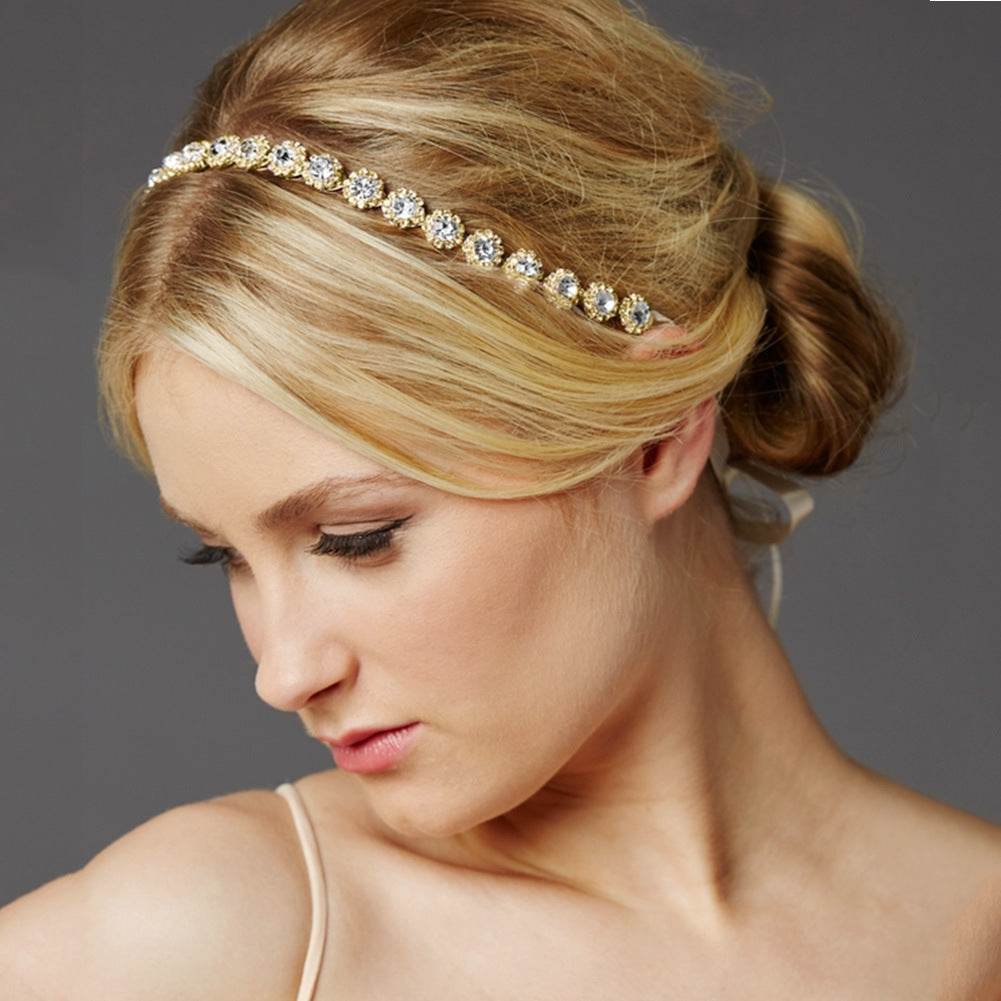 Elegant Bridal Rhinestone Sunflower Hair Band - Stylish Wedding Accessory - Buy Center