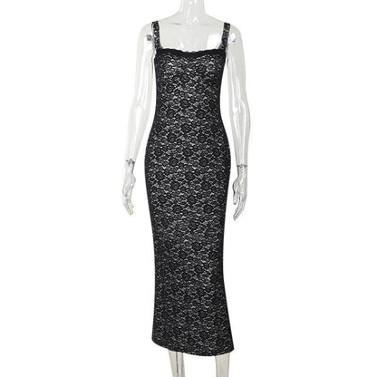 Elegant Autumn Lace Dress for Women - Slim Fit Long Skirt Style - Buy Center
