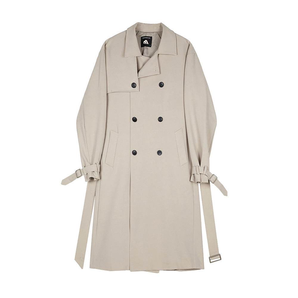 Buycenter Men's Double-Breasted Trench Coat - Stylish Korean Design - Buy Center