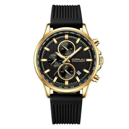 New Men's Silicone Strap Watch - Stylish Six-Pin Steel Case 2025 - Buy Center