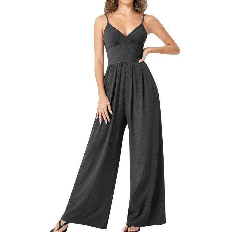 Casual Solid Color Straight Strap Jumpsuit - Stylish Japanese Romper 2025 - Buy Center