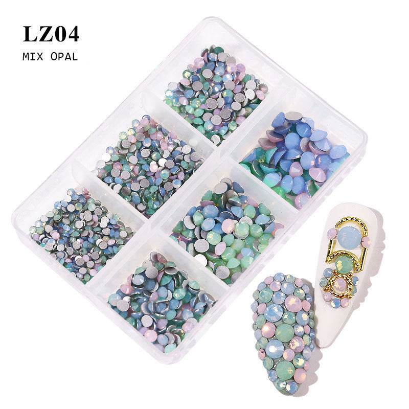 Nail Art Flat Rhinestone Set - Mixed Color Glitters for Stunning Manicures - Buy Center