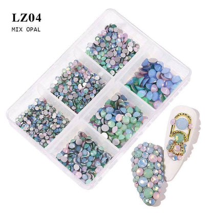 Nail Art Flat Rhinestone Set - Mixed Color Glitters for Stunning Manicures - Buy Center