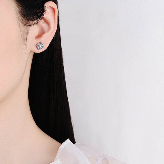 S925 Silver Moissanite Cross Earrings - Elegant Platinum Plated Design - Buy Center