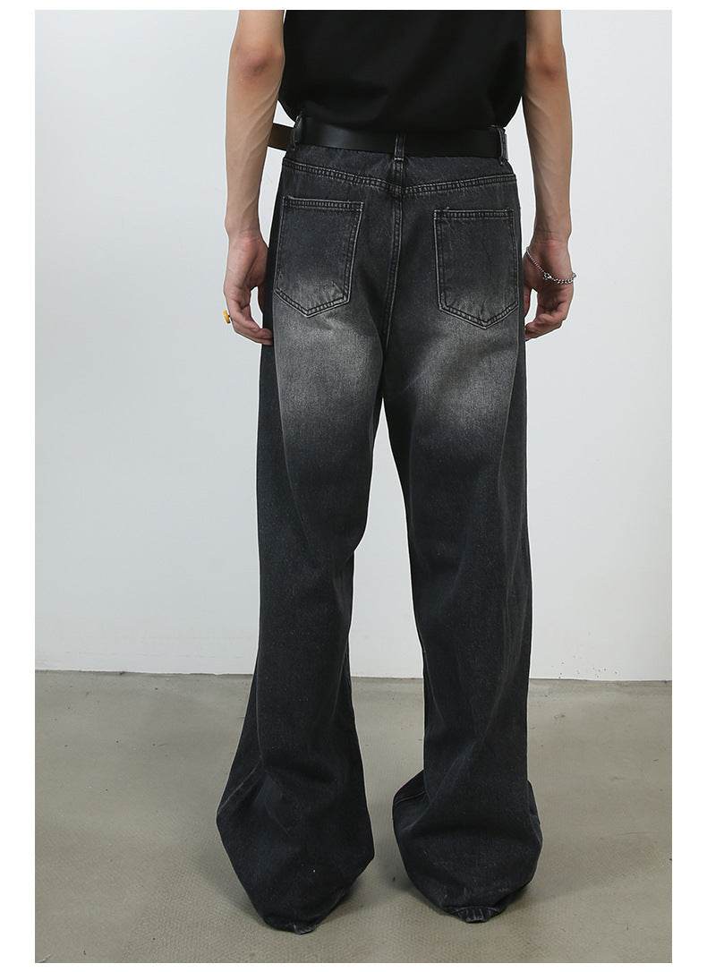 Personality Denim Men's Straight Loose Wide-Leg Pants - Casual Korean Style - Buy Center