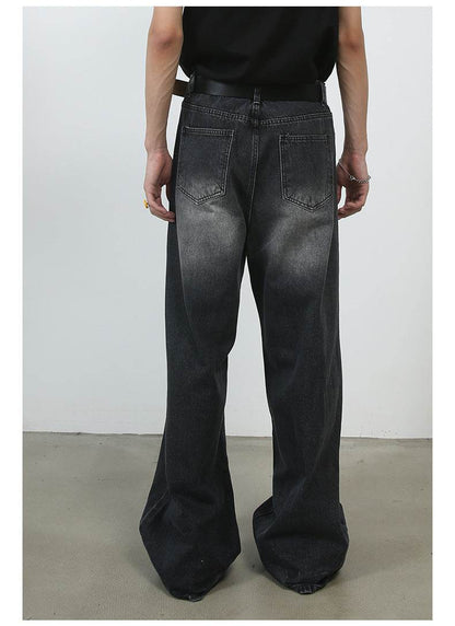 Personality Denim Men's Straight Loose Wide-Leg Pants - Casual Korean Style - Buy Center