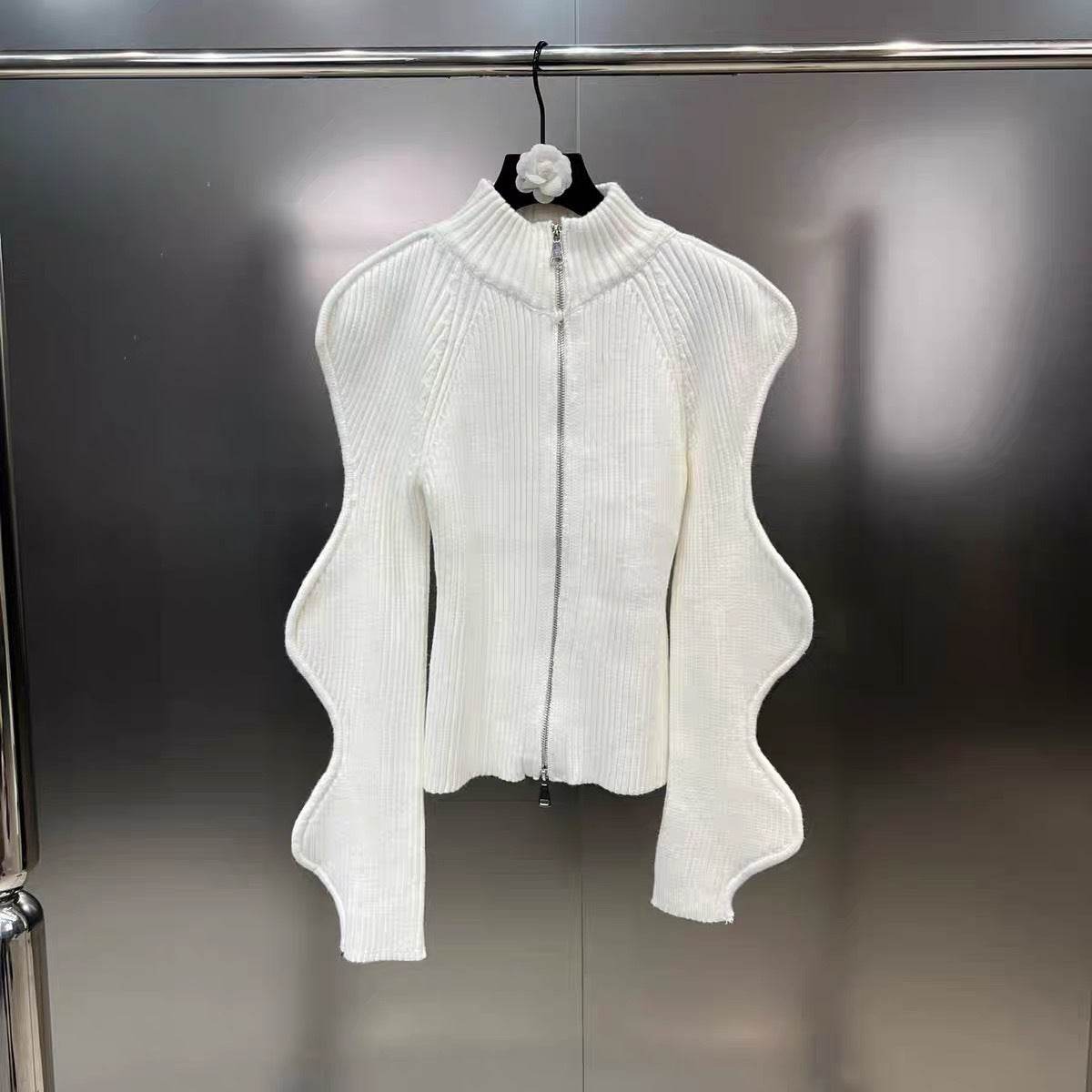 Buycenter Autumn & Winter Stand Collar Zipper Jacket - Long Sleeve Ripple Design - Buy Center