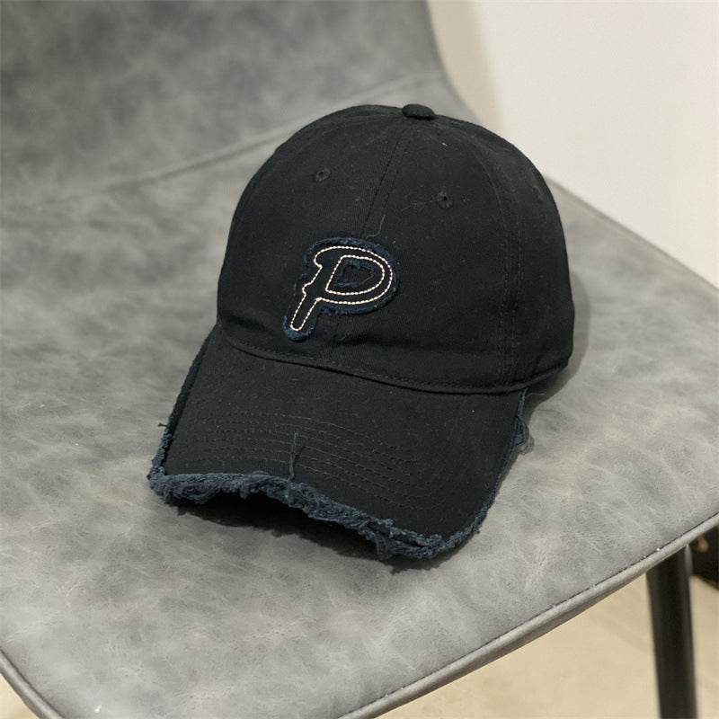 Buycenter Edged P Letter Baseball Cap - Soft, Stylish for Couples - Buy Center