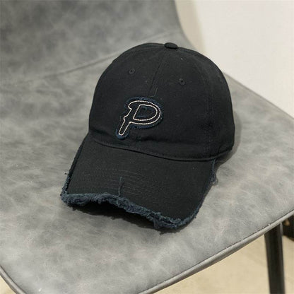 Buycenter Edged P Letter Baseball Cap - Soft, Stylish for Couples - Buy Center