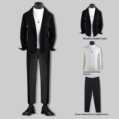 Men's Thickened Woolen Jacket Coat - Casual Loose Fit Blazer for 2025 - Buy Center