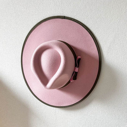 Buycenter Women's Fashion Bow Hat - Stylish Large Brim Tapered Cap - Buy Center