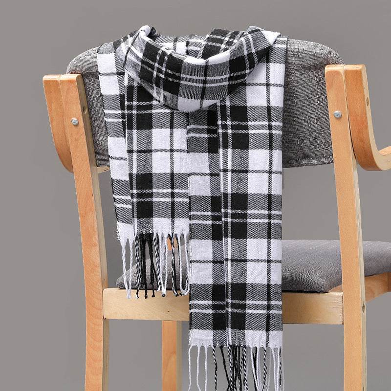 British Plaid Cashmere Scarf - Stylish Tassels, Perfect for Couples & Families - Buy Center