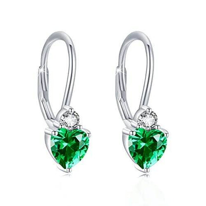 925 Sterling Silver Heart Zirconia Earrings - Hypoallergenic and Stylish - Buy Center