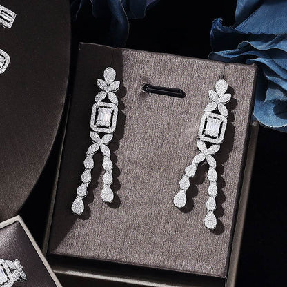 Elegant Zircon Jewelry Set - Necklace, Earrings, Bracelet & Ring Gift - Buy Center