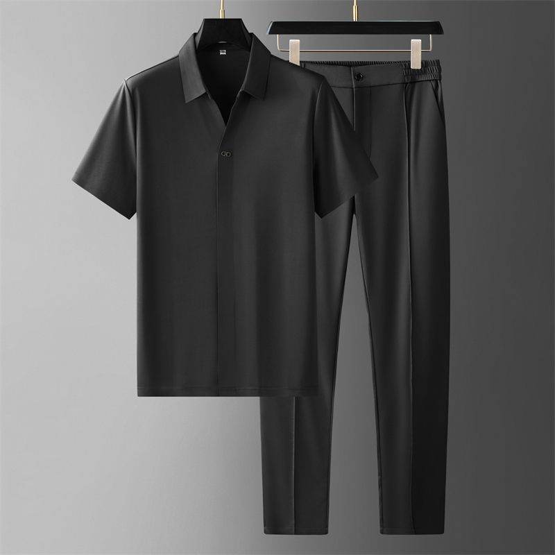 Buycenter Ultra-Light Ice Silk Shirt & Pants Set - Summer Comfort Outfit - Buy Center