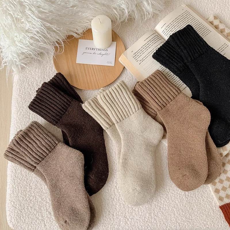 Women's Thick Fluffy Loop Socks - Cozy Black, Beige, Khaki Styles - Buy Center