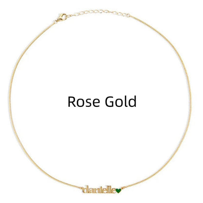 Ladies Heart-Shaped Name Pendant Necklace - Silver & Gold Options - Buy Center