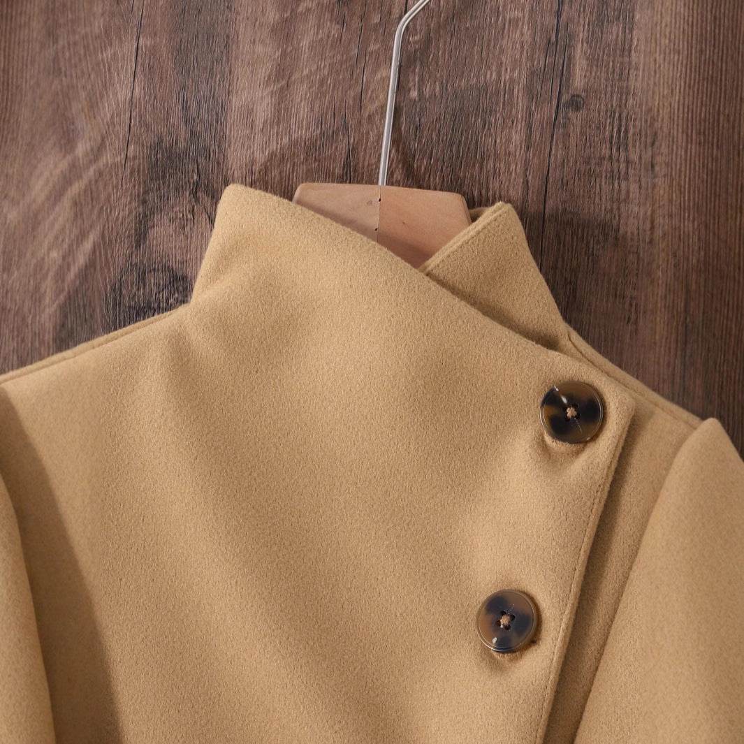 Women's Lapel Bow Knitted Jacket - Stylish Wool Blend Coat for 2025 - Buy Center