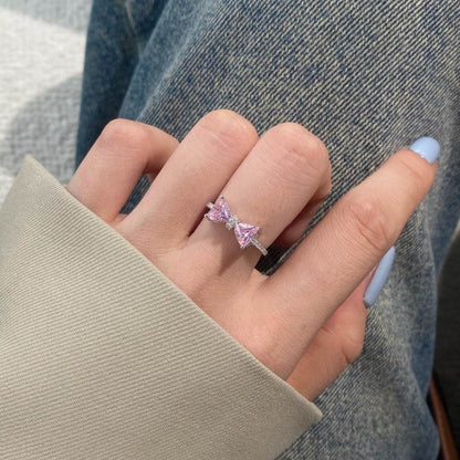 S925 Sterling Silver Bow Women's Ring - Elegant Multi-Purpose Accessory - Buy Center