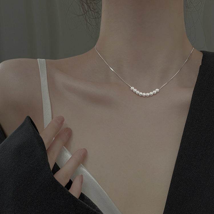 Buy Center 925 Silver Pearl Necklace for Women - Elegant Cold Style Clavicle Chain - Buy Center