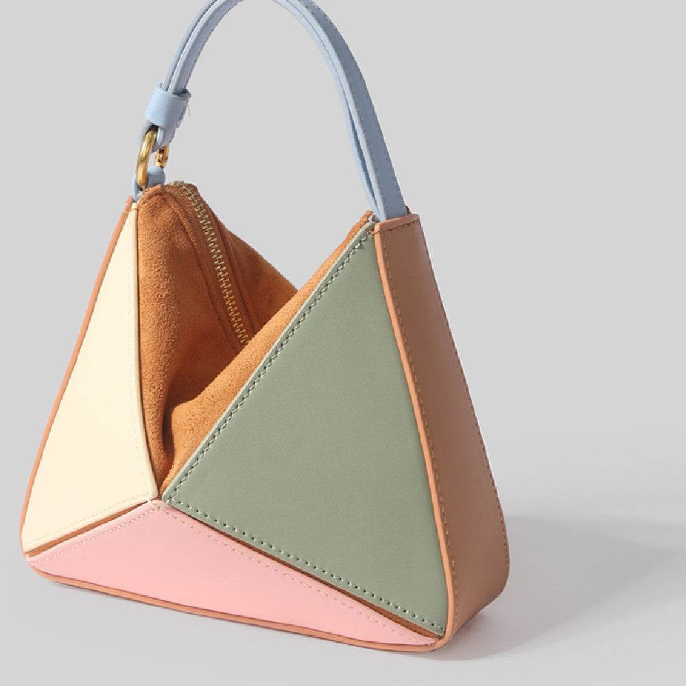 Triangular Diamond Grid Tote Bag - Adjustable Crossbody & Shoulder Strap - Buy Center