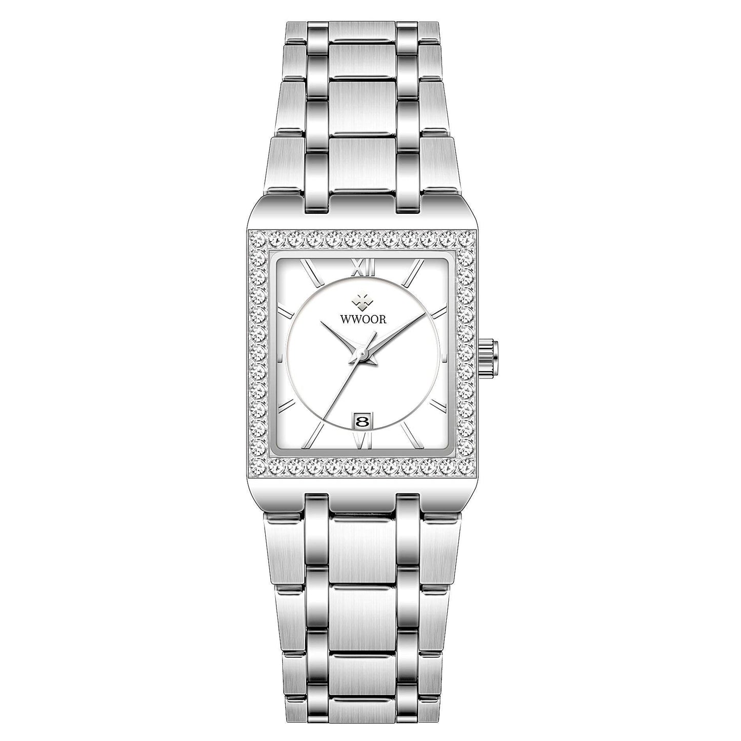Grip Love Square Steel Band Watch - Waterproof Quartz Stylish for Women - Buy Center