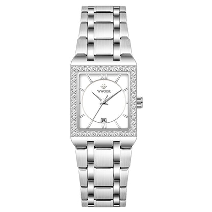 Grip Love Square Steel Band Watch - Waterproof Quartz Stylish for Women - Buy Center