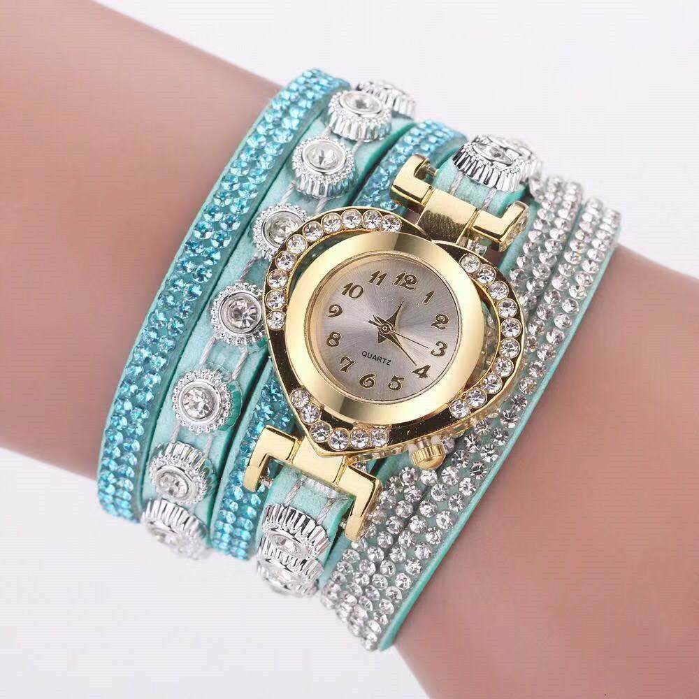 Buy Center Heart Shape Bracelet Watch - Multi-Color Diamond Dial for Women - Buy Center