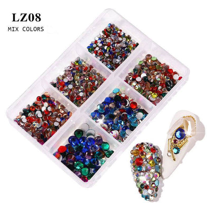 Nail Art Flat Rhinestone Set - Mixed Color Glitters for Stunning Manicures - Buy Center