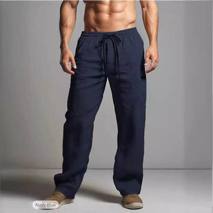 Buycenter Casual Cotton-Linen Drawstring Pants - Breathable & Comfortable - Buy Center