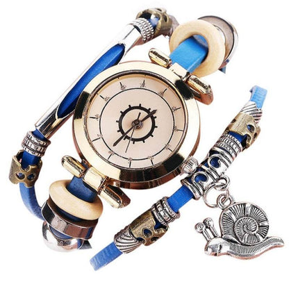 Women's Vintage Coiling Leather Bracelet Watch - Mori Style Elegant Design - Buy Center