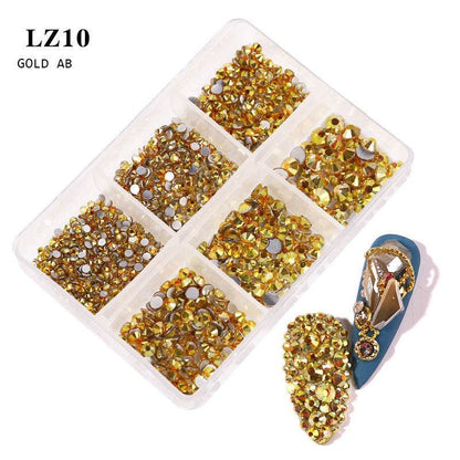 Nail Art Flat Rhinestone Set - Mixed Color Glitters for Stunning Manicures - Buy Center