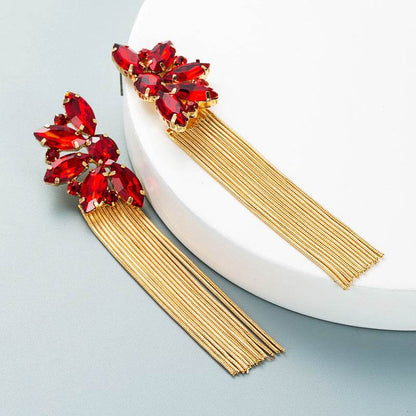 Buy Center Exaggerated Earrings - European Style with Pearl and Tassels - Buy Center