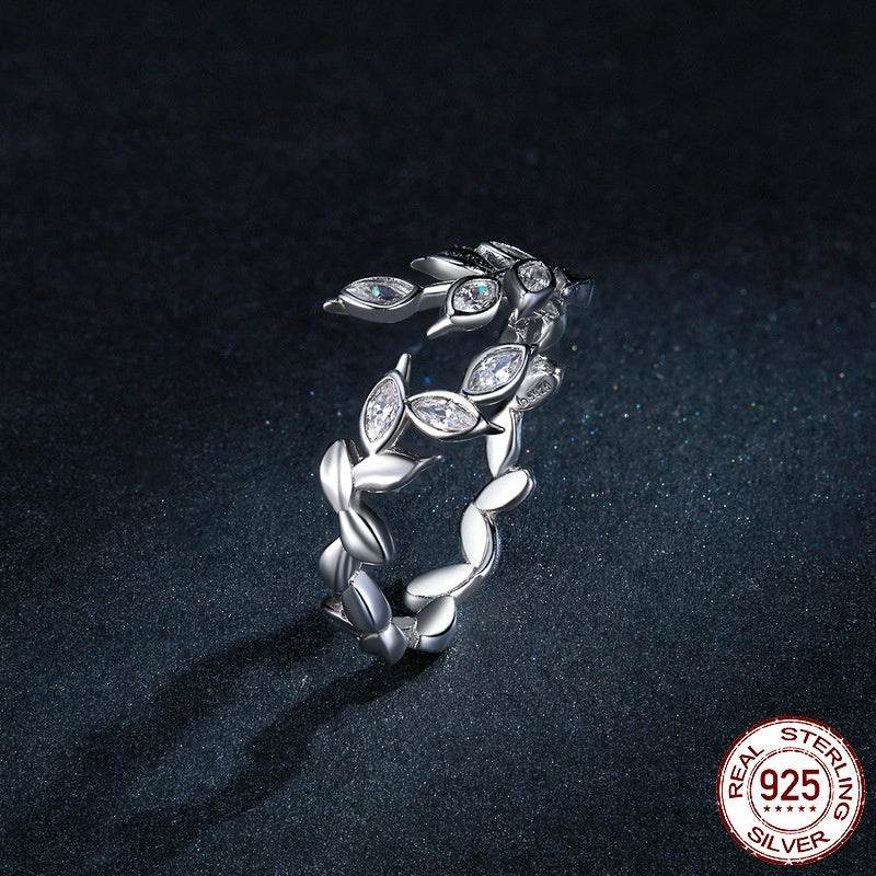 Buycenter Shining Wheat Open Ring - Adjustable S925 Sterling Silver Design - Buy Center