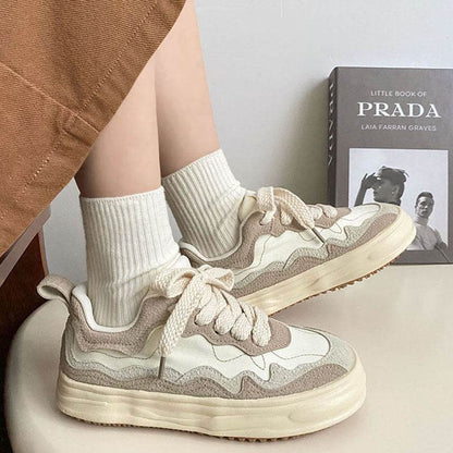 Girl’s Casual Platform Sneakers - Chic Mid-Top Vulcanize Shoes for All Seasons - Buy Center