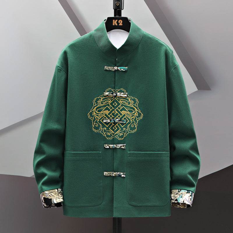Buycenter Embroidered Chinese Coat - Stylish Buckle Design in Various Colors - Buy Center