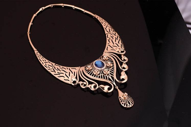 Elegant European-American Jewelry Set - Necklace, Earrings, Bracelet, Ring - Buy Center