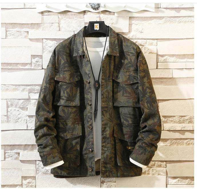Buycenter Men's Camouflage Denim Jacket - Stylish Autumn Coat for All Sizes - Buy Center
